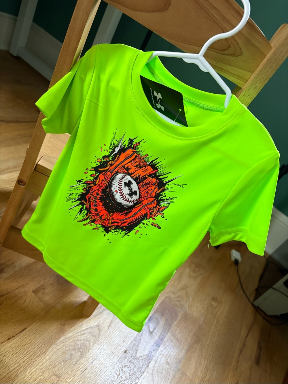 Under Armour Neon Yellow-Green Boys' Baseball Graphic Tee